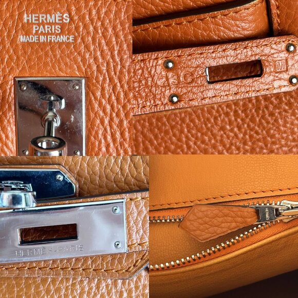 Hermes Orange Clemence 30cm Birkin Bag - Picture 9 of 9
